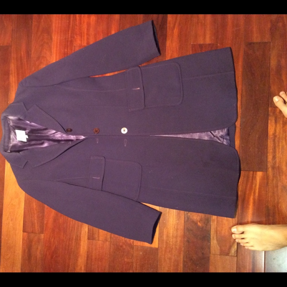 Moschino Purple Wool Pea Coat Coat. Size US M